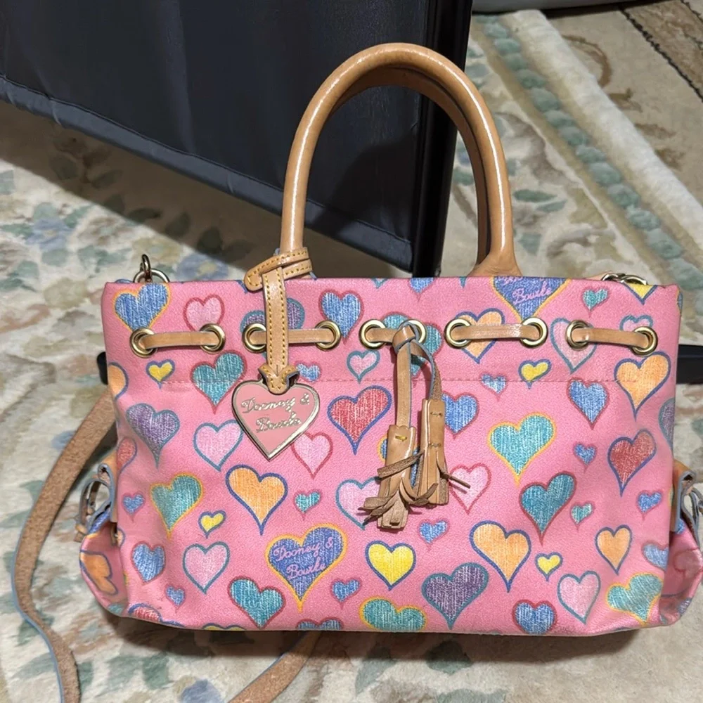 Dooney & Bourke Pink Multi-Color Heart Satchel